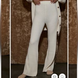 Cream Knit Pull On Pants from 12th Tribe